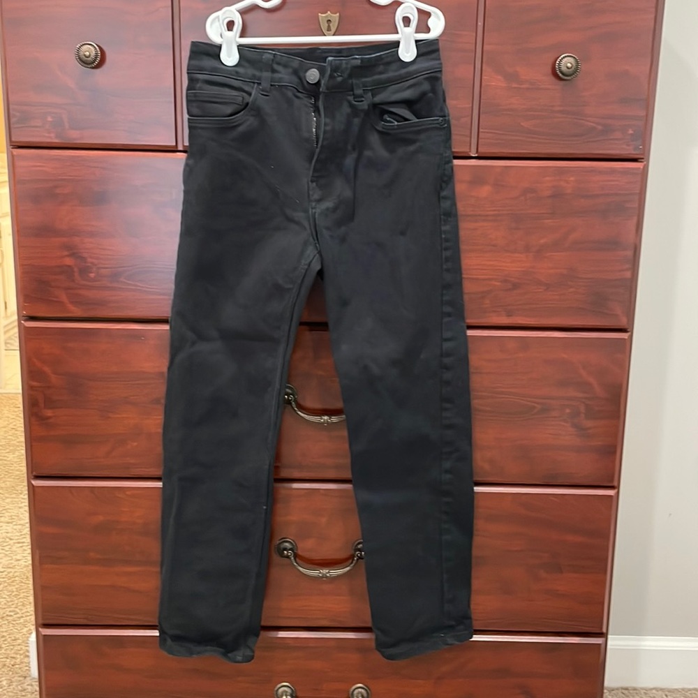 Boys H&M straight adjustable waist black jeans size 12 - EUC